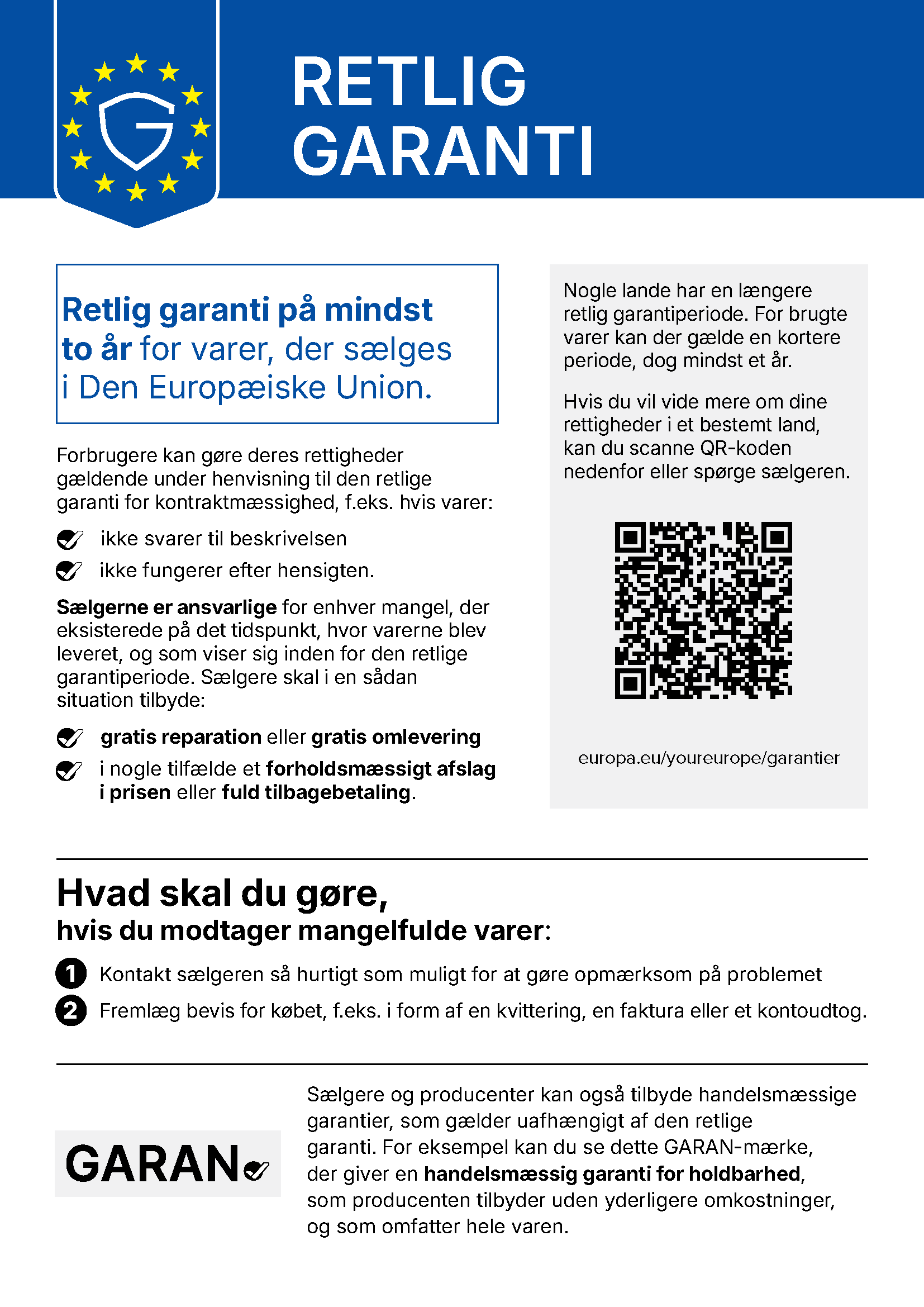 Retlig garanti – dine rettigheder ved mangler på varer købt i EU