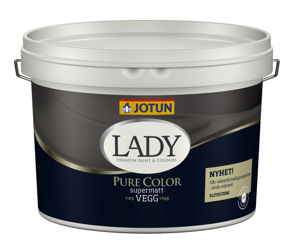 Jotun LADY Pure Color Super Mat Glans 1 - 4,5 Liter - Kan KUN Tones i Mørke/Sorte Farver